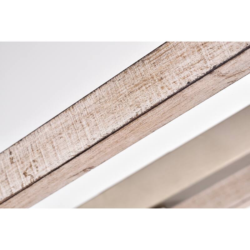 Amara Matte Satin Nickel+Wood Grain 5-Light Metal Open-Cage Linear Chandelier
