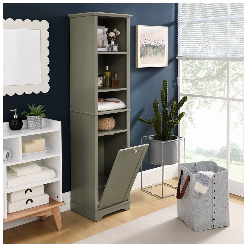64" Tall Bathroom Storage Cabinet for Small Space
