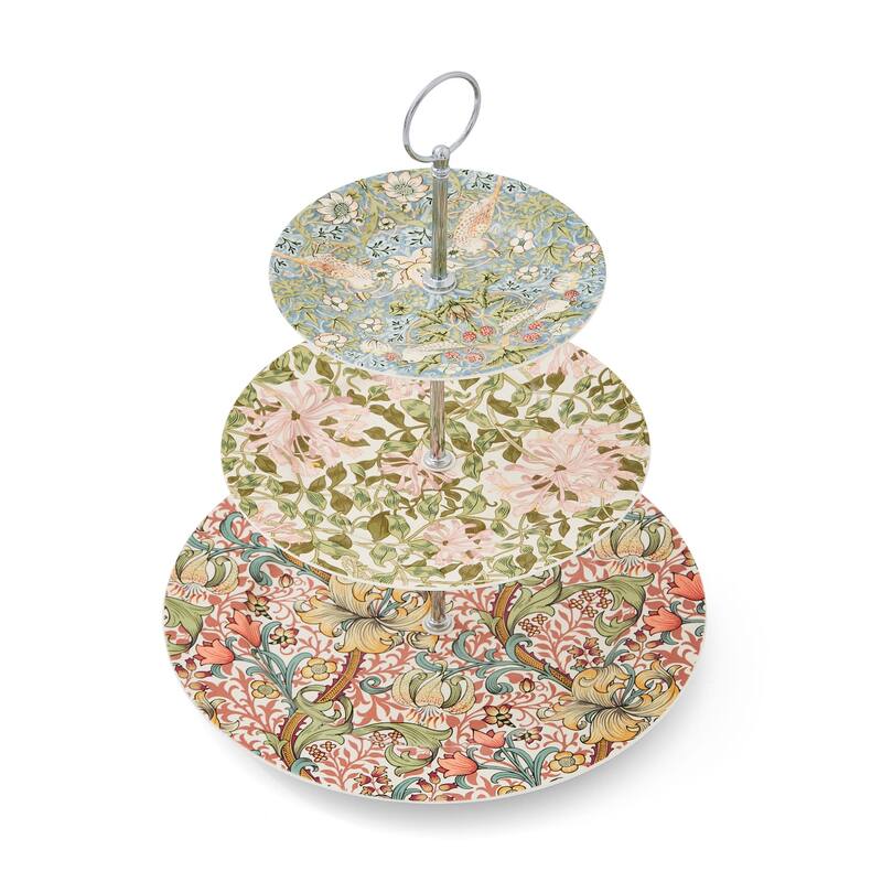 Spode Morris and Co 3 Tier Cake Stand - 6-inch; 8-inch; 10.5-inch