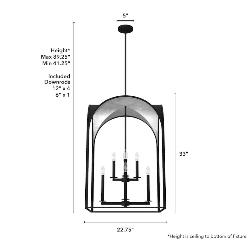 Hunter 22" Dukestown 8-Light Pendant - Entry/ Foyer - Contemporary, Candle, Transitional, Caged