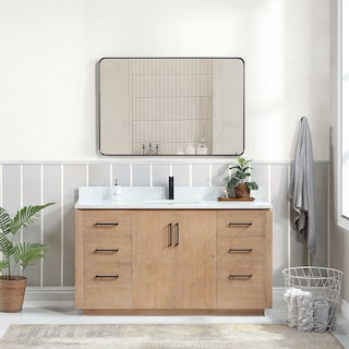 San Single Bath Vanity with Composite Stone Top without Mirror