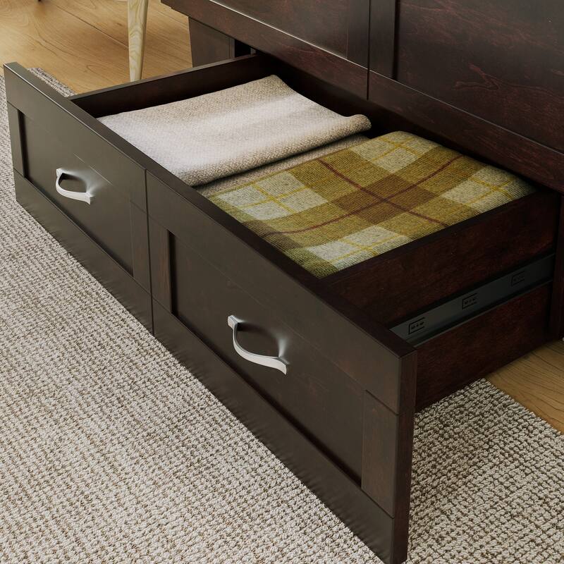 Monroe Full Murphy Bed Chest with 6" Memory Foam Mattress