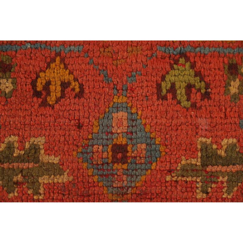 Hand Knotted Oriental 100% Wool Carpet Transitional Geometric Navy Blue & Blues Oushak Area Rug - 6' 2'' X 5' 11''