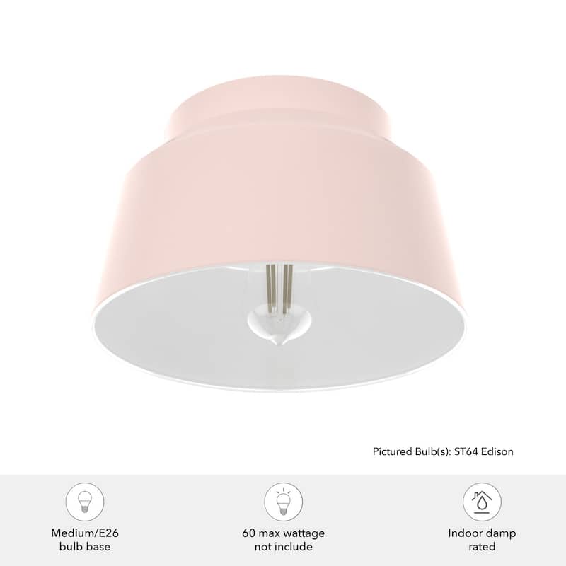 Hunter Cranbrook 1-Light Flush Mount Ceiling Light - Bathroom, Office, Hall, Kitchen - Mid-Century Modern - Damp Rated!