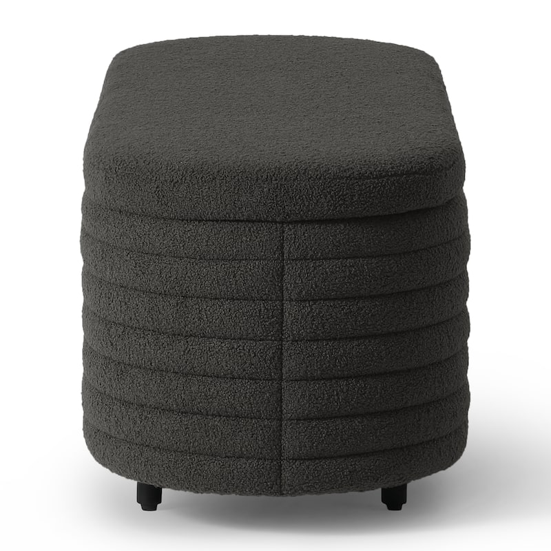 Bayville Sherpa Polyester Flip Top Storage Ottoman - 54"