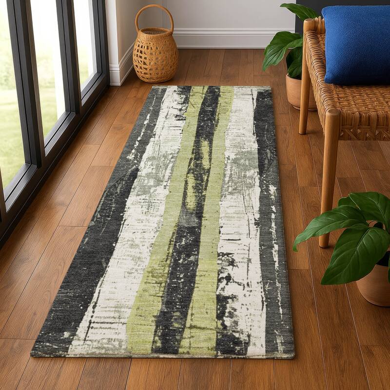 Premium Washable Super Soft Casual Contemporary Mayfield Rug - Aloe - 2'3" x 7'6"