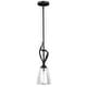 preview thumbnail 8 of 9, Cinta Bronze Mini Pendant Ceiling Light Clear Glass - 5.75-in W x 17.75-in H x 5.75-in D