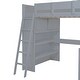 preview thumbnail 16 of 30, Full Size Loft Bed with Desk, Shelf, and Storage, Space-Saving Design with Solid Pine Wood Construction and Guardrails, Grey