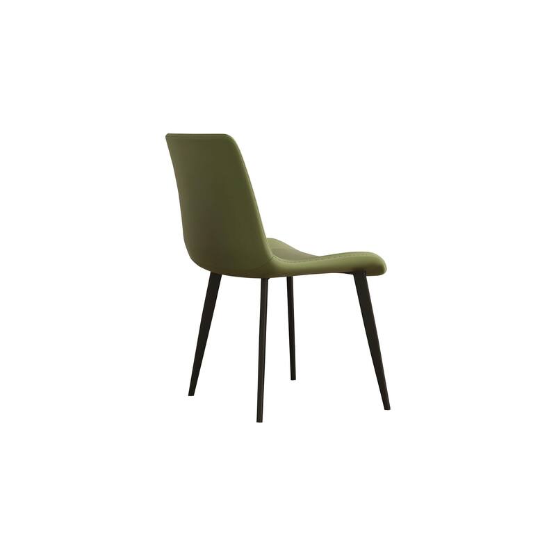 Kitchen Chair Leisure Chair Olive Green Leather Chair Vanity Chair Office Chair Coffee Chair with Metal Legs
