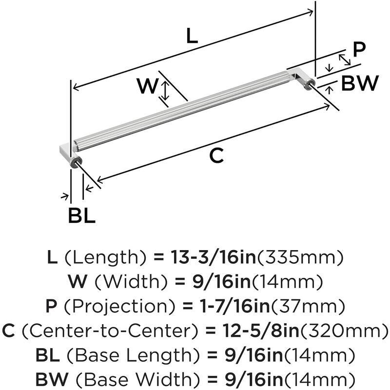 Amerock BP37649 Ballard 12-5/8" Center to Center Fluted Handle Cabinet