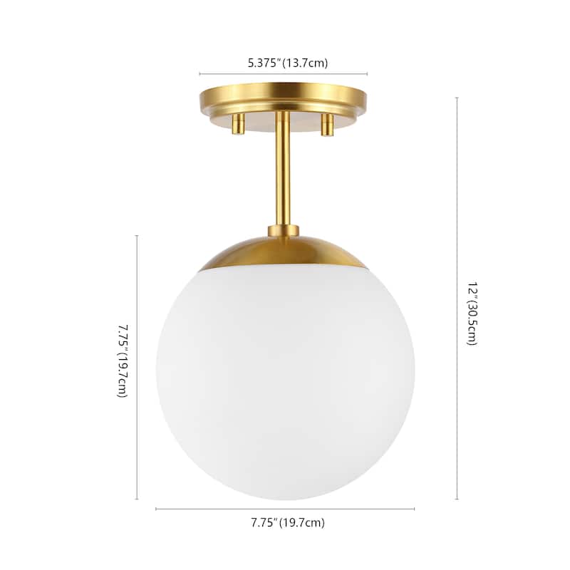 SAFAVIEH Lighting Margot Flush Mount - 8" W x 8" D x 12" H - Brass - 8Wx8Dx12H