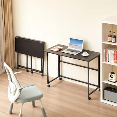 39.37 Inches Writing Computer Desk in Study, Home Office Foldable Office Desk