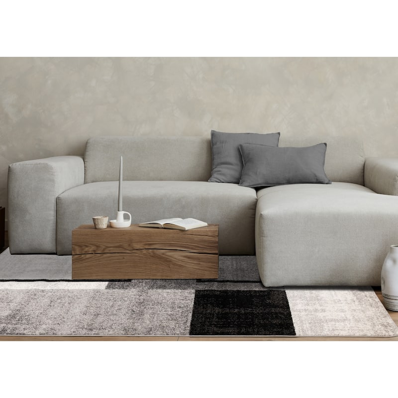 Ellis Collection - Geometric Modern Grey Black Area Rug