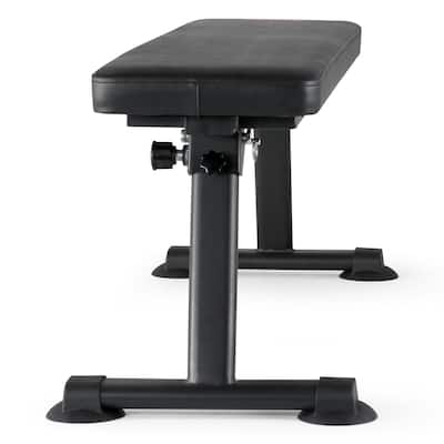 Black Steel Foldable Flat Weight Bench 1000lbs with Thick Cushion - 45.7" x 17" x 16.7"