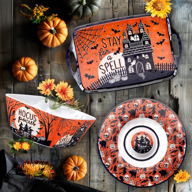 Certified International Hocus Pocus Melamine 3pc Serving Set - 19" x 12" x 1.25"