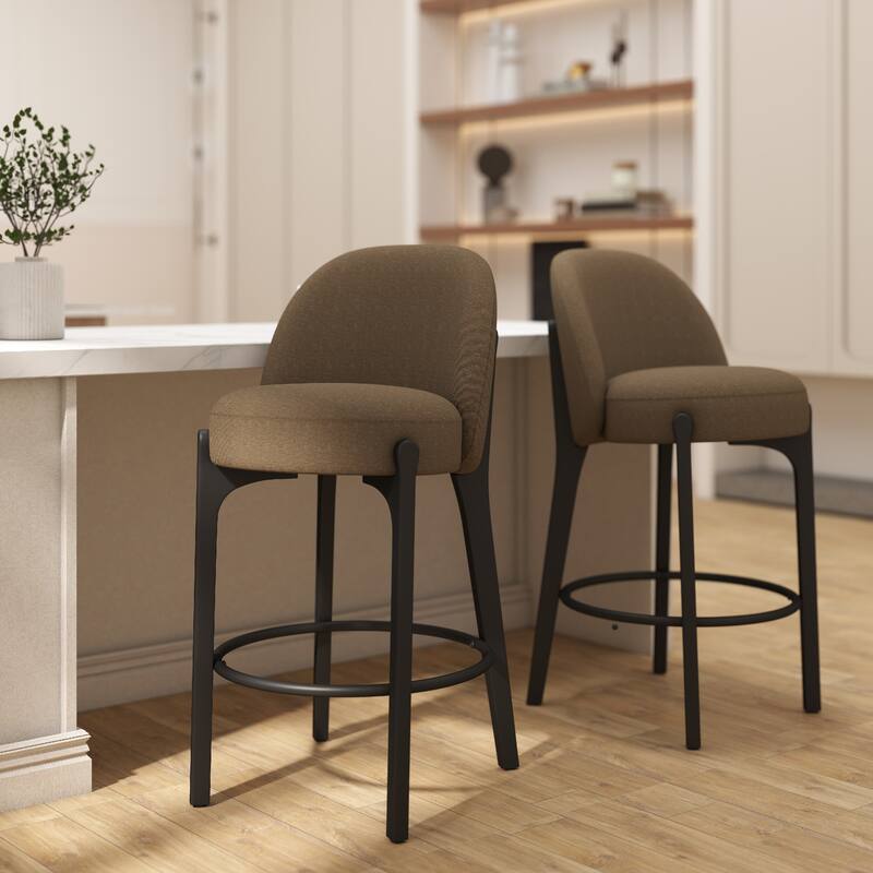 set of 4 Upholstered Counter Height Bar Stools