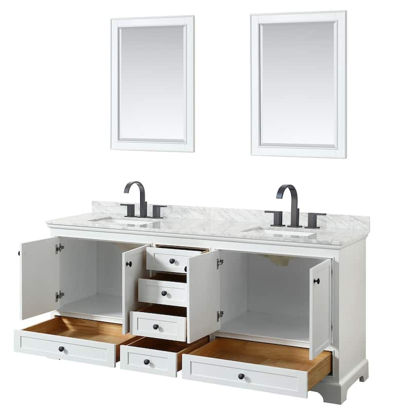 Wyndham Collection Deborah 80" Free Standing Double Vanity Set with