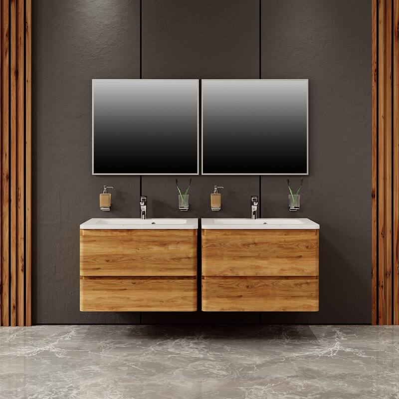 Modern Wall-Mounted Bathroom Vanity with Washbasin | Comfort Collection mirror Diamond 32" included