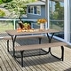 preview thumbnail 1 of 14, Costway Picnic Table Bench Set Outdoor Backyard Patio Garden Party - See Details Brown