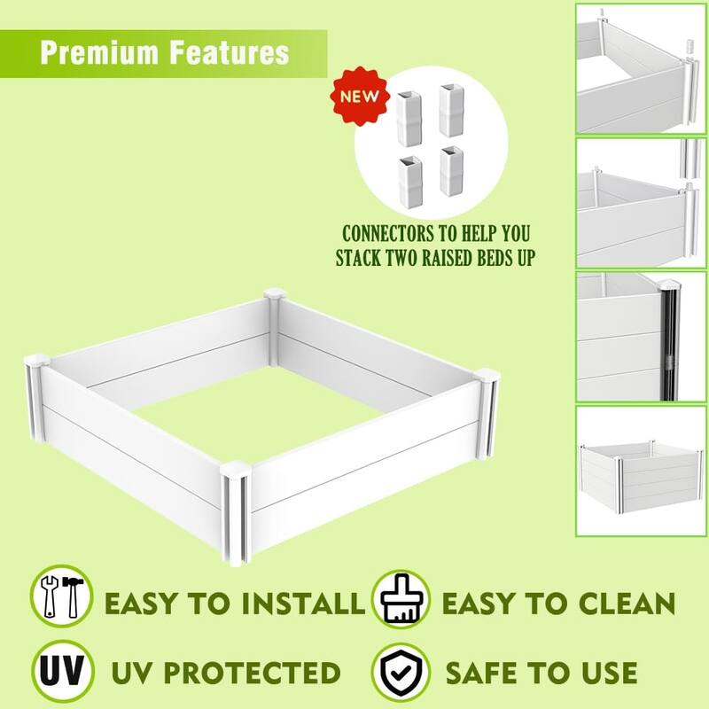4'x4' Raised Garden Bed Kit Outdoor Above Ground Garden Box for Growing