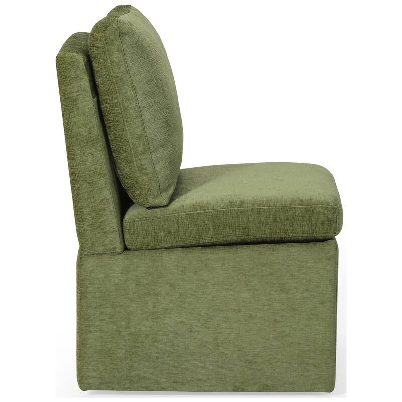 Stansberry Chenille Upholstered Dining Chair with Lift-Top Seat Storage and Caster Wheels (Set of 6)