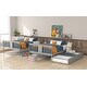 preview thumbnail 13 of 11, Full over Full Bunk Bed with Twin Size Trundle and Ladder, Grey