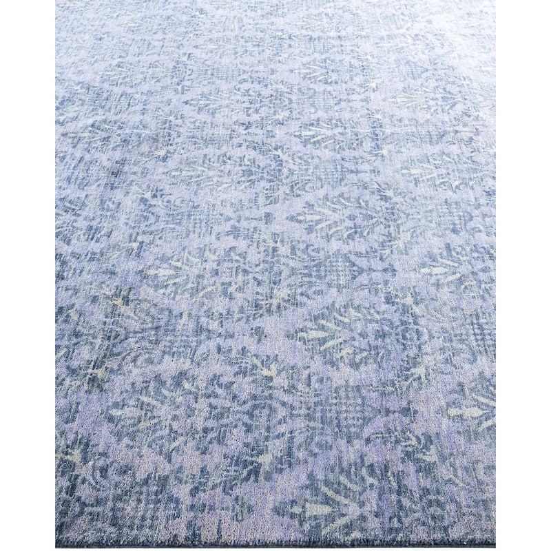 Ikat One-of-a-Kind Hand-Knotted Area Rug - Gray, 8' 1" x 10' 1" - 8' 1" x 10' 1"