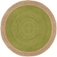 preview thumbnail 47 of 125, SAFAVIEH Handmade Natural Fiber Charlyne Bordered Round Jute Rug 10' Round - Green/Natural - Round