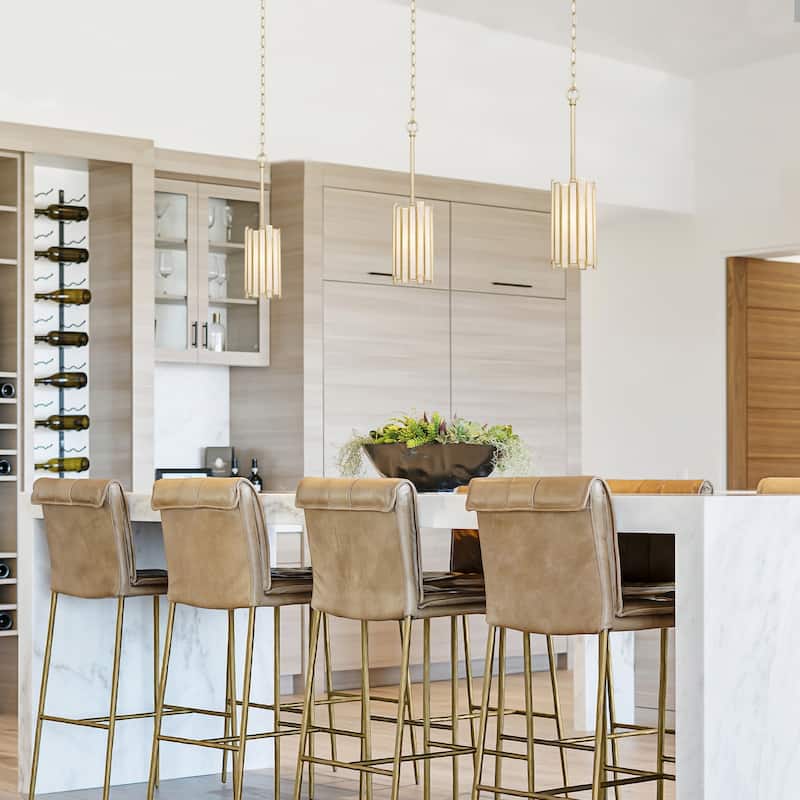Tifany Modern Gold 1-Light Mini Kitchen Pendant Lighting for Dining Room - 4.3'' D x 8.5'' H