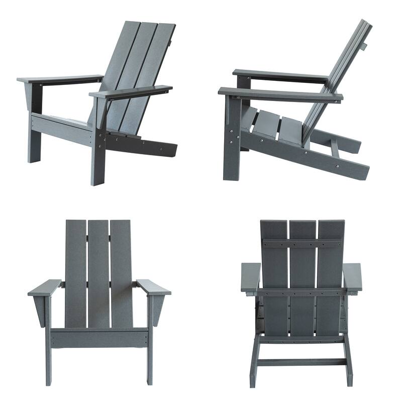3-Piece Adirondack Chair Set with Table,HDPE All-Weather Resistant,Outdoor Chair for Patio,Garden,Poolside