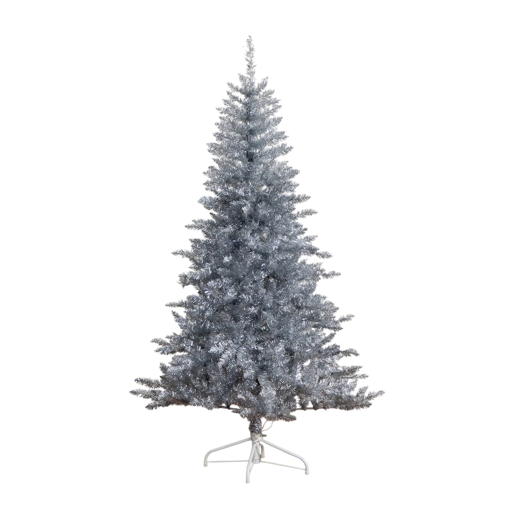 6-ft Artificial Silver Christmas Tree with 300 Cool White LED Lights