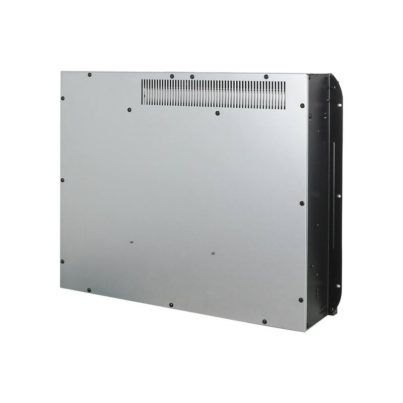 23" Black Ultra-thin Timing Electric Fireplace Insert with Log set, Overheating protection