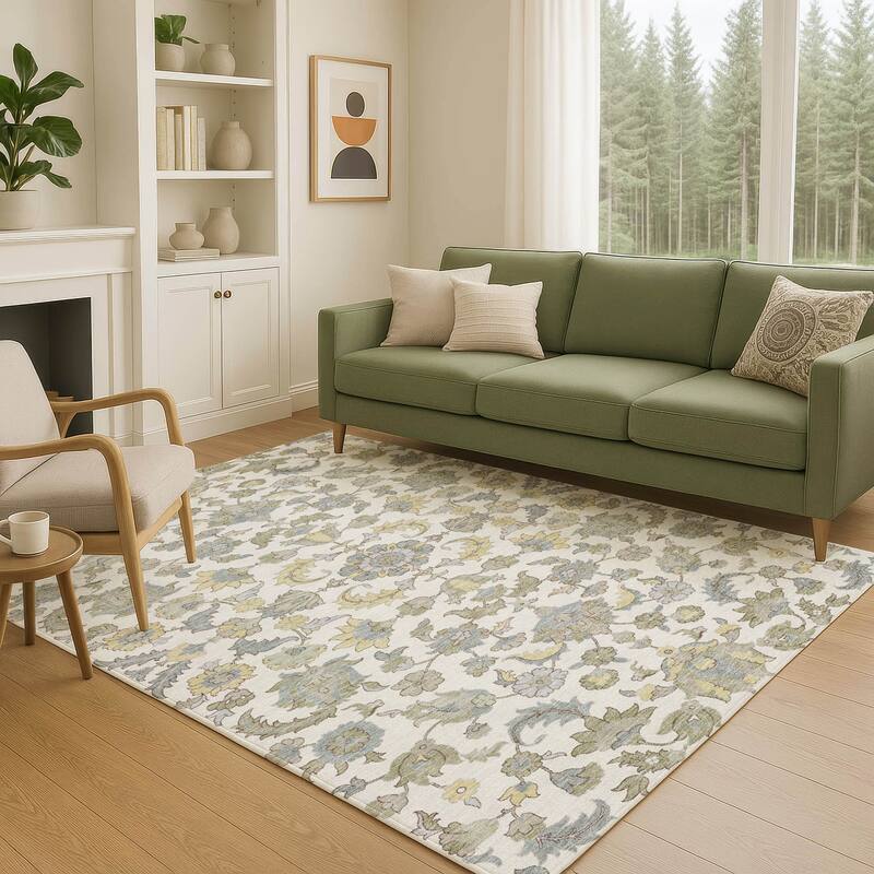 Machine Washable Indoor/ Outdoor Traditional Lanelle Chantille Rug