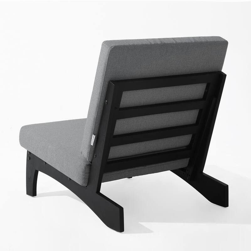Sectional Wood Furniture 2 Seat Armless Patio Sofa