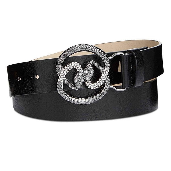 Shop INC International Concepts Women&#39;s Snake Buckle Casual Belt Black Size Extra Large - X ...