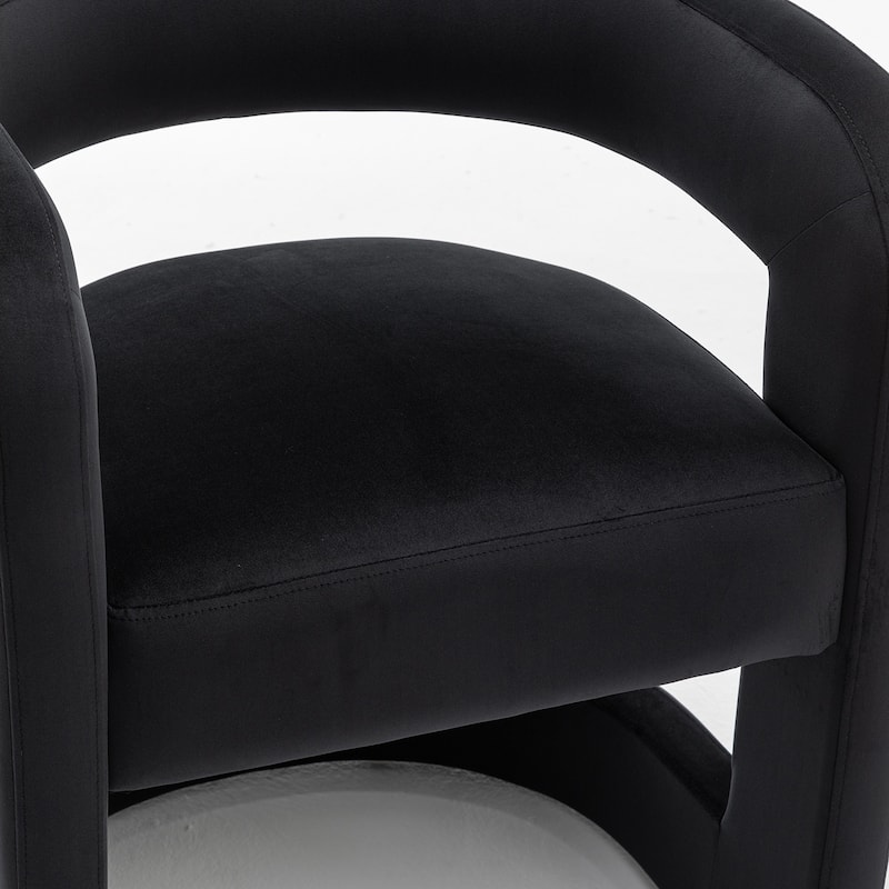 SEYNAR Modern Velvet E-Shaped Open Back Dining chair Set of 4