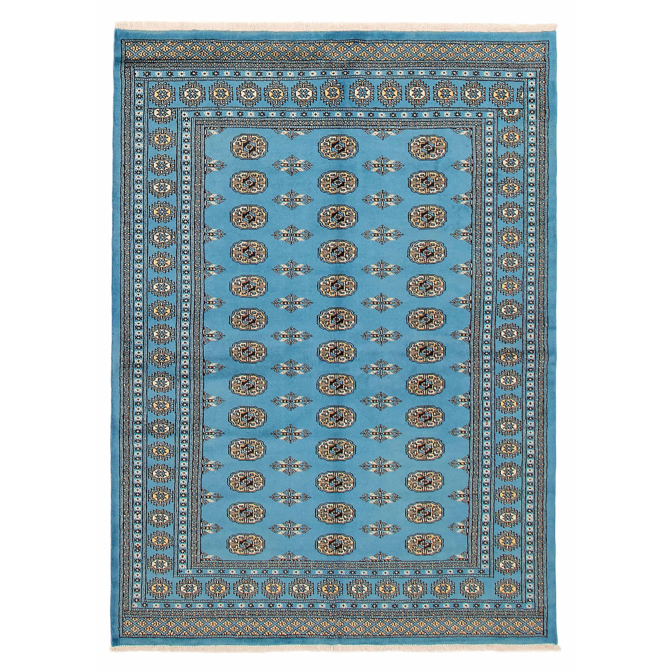 Finest Peshawar Bokhara Blue Rug 5'8" x 8'2" - 5'8 x 8'2