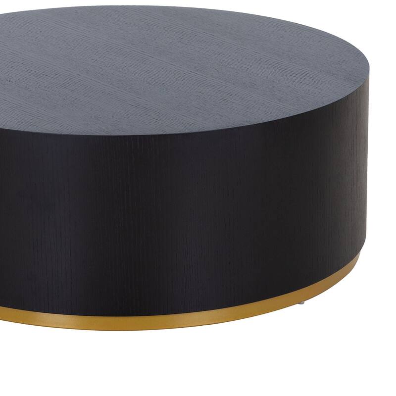 Fully Assembled Black Round Coffee Table - Perfect Side Table for Living Room