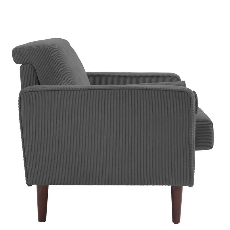 62.5'' W Corduroy Couch Upholstered Square Arm Sofa