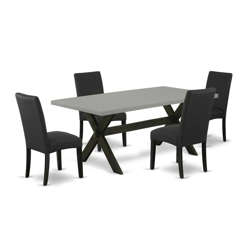 5-Piece Dinette Set - Dining Table with 4 Chairs - Solid Wood Kitchen Table Set - 72