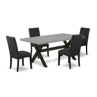 5-Piece Dinette Set - Dining Table with 4 Chairs - Solid Wood Kitchen Table Set - 72