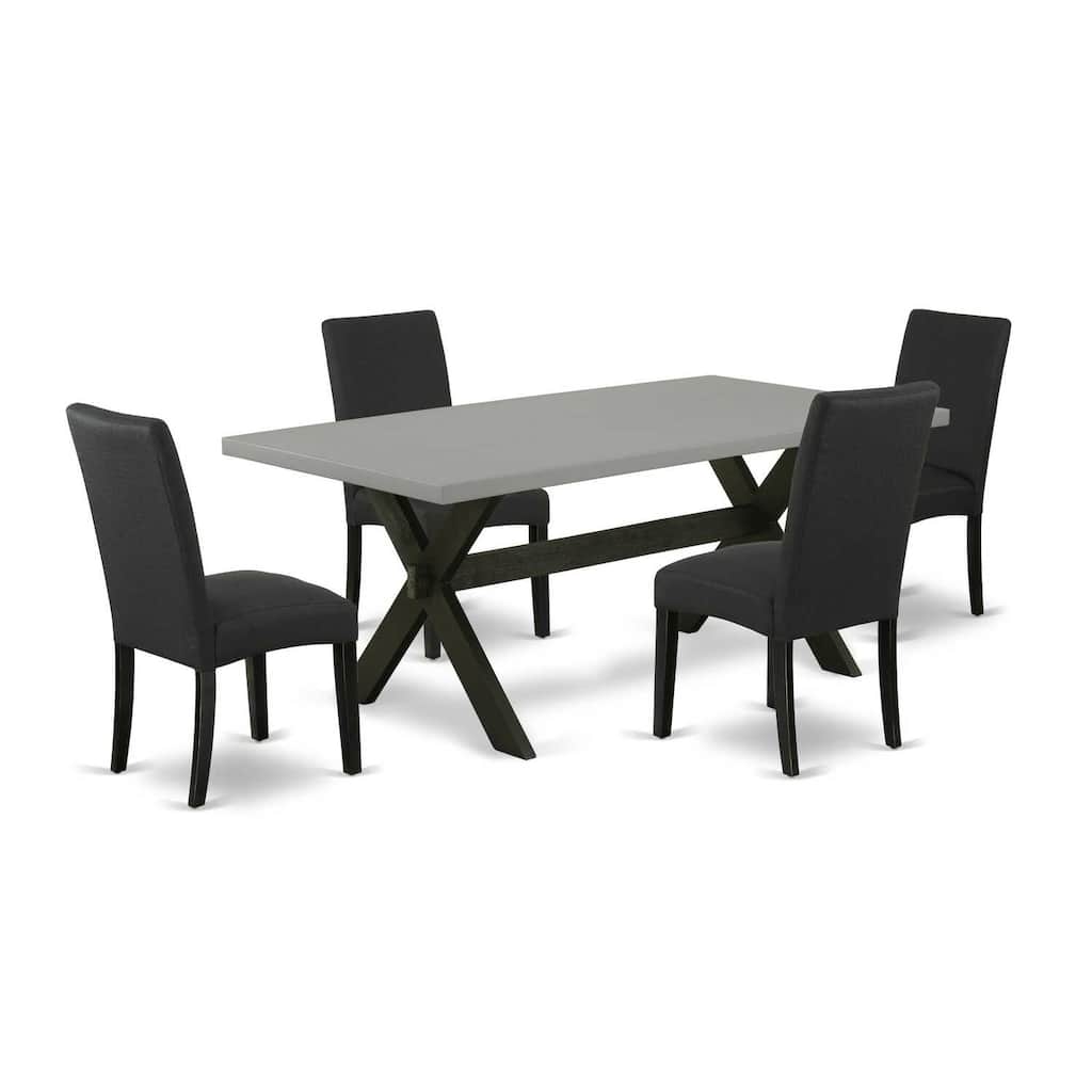 5-Piece Dinette Set - Dining Table with 4 Chairs - Solid Wood Kitchen Table Set - 72