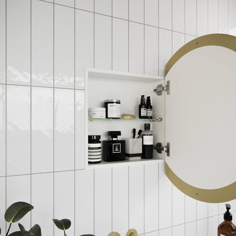 One Door Steel Frame Round Shape Medicine Cabinet