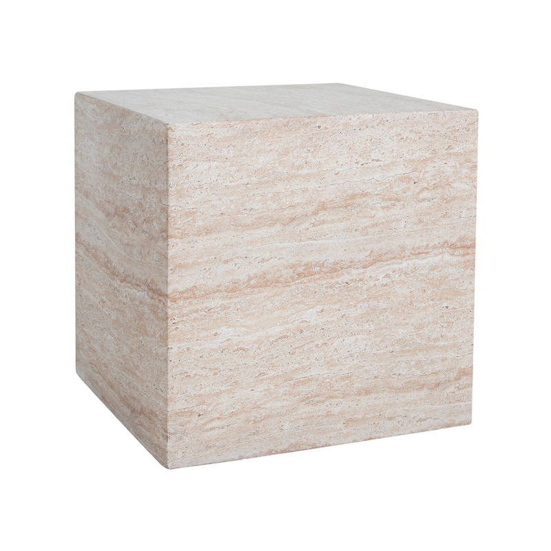 Roomfitters Contemporary Square Side Table, Durable Lightweight Accent Table for Outdoor Indoor Use, Beige