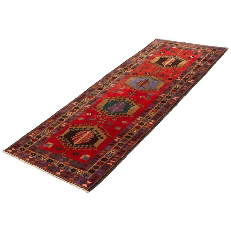 ECARPETGALLERY Hand-knotted Konya Anatolian Red Wool Rug - 3'6 x 10'2
