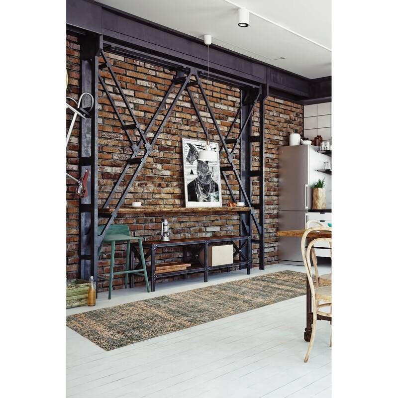 ECARPETGALLERY Hand-knotted Legacy Dark Green Silk, Wool Rug - 2'6 x 12'1