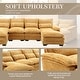 preview thumbnail 2 of 6, Chenille Upholstered U-Shaped Living Room Sectional Sofa With Wooden Legs
