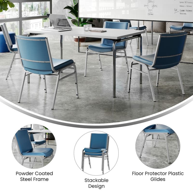 4 Pack Heavy Duty Stack Chair - 21"D x 19.75"W x 31.25"H