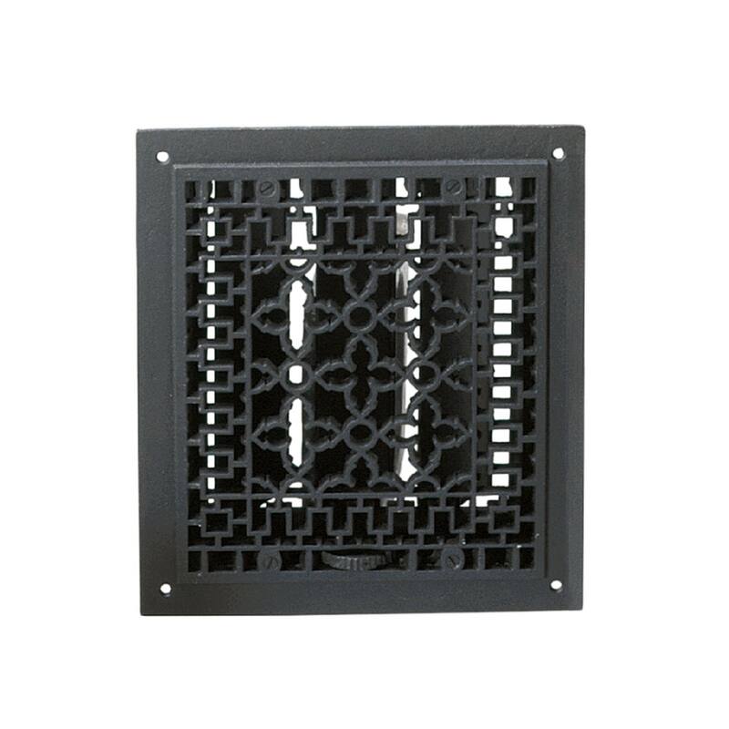 Minuteman International Cast Iron Decorative Register, 14 Inch Tall, Matte Black - Black
