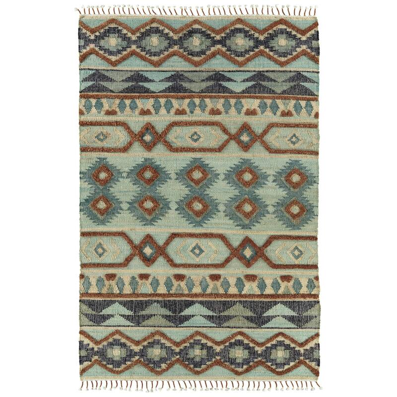 Alejandra Mint Handloomed Jute and Wool Blend Area Rug